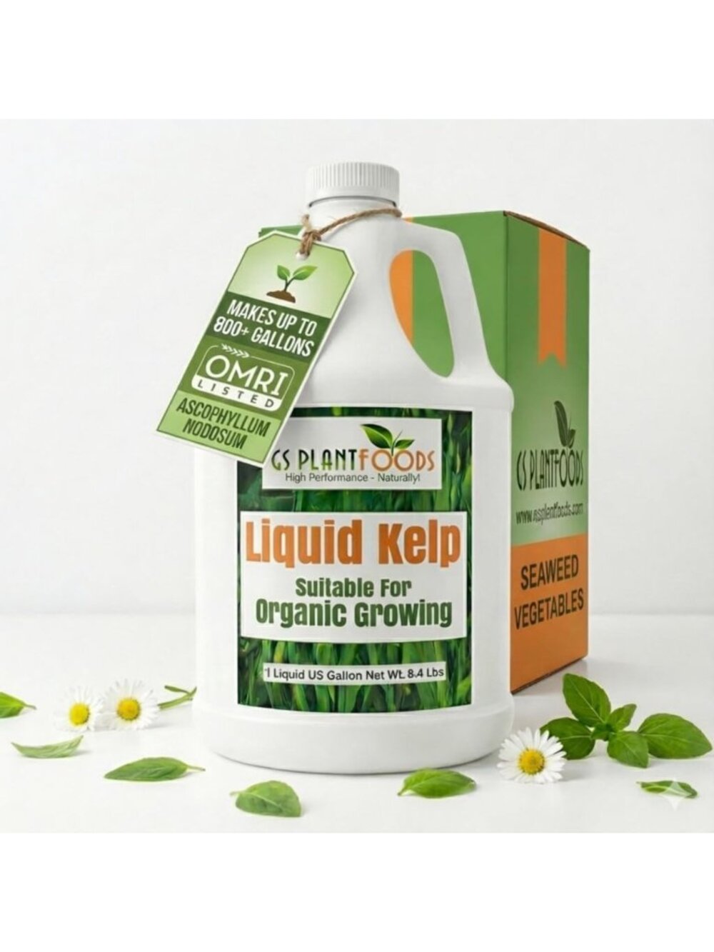 Organic Liquid Kelp Fertilizer for Gardens & Lawns - OMRI Listed Seaweed
